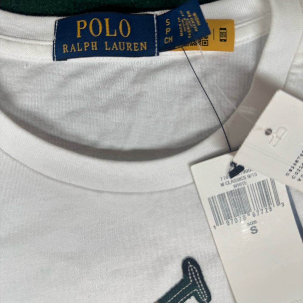 Classic White Long-Sleeve Tee with Multicolor Polo Player Patch - Picture 4 of 4